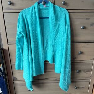 Lilly Pulitzer Cable Knit Cashmere Open Cardigan/Shawl Size S/M